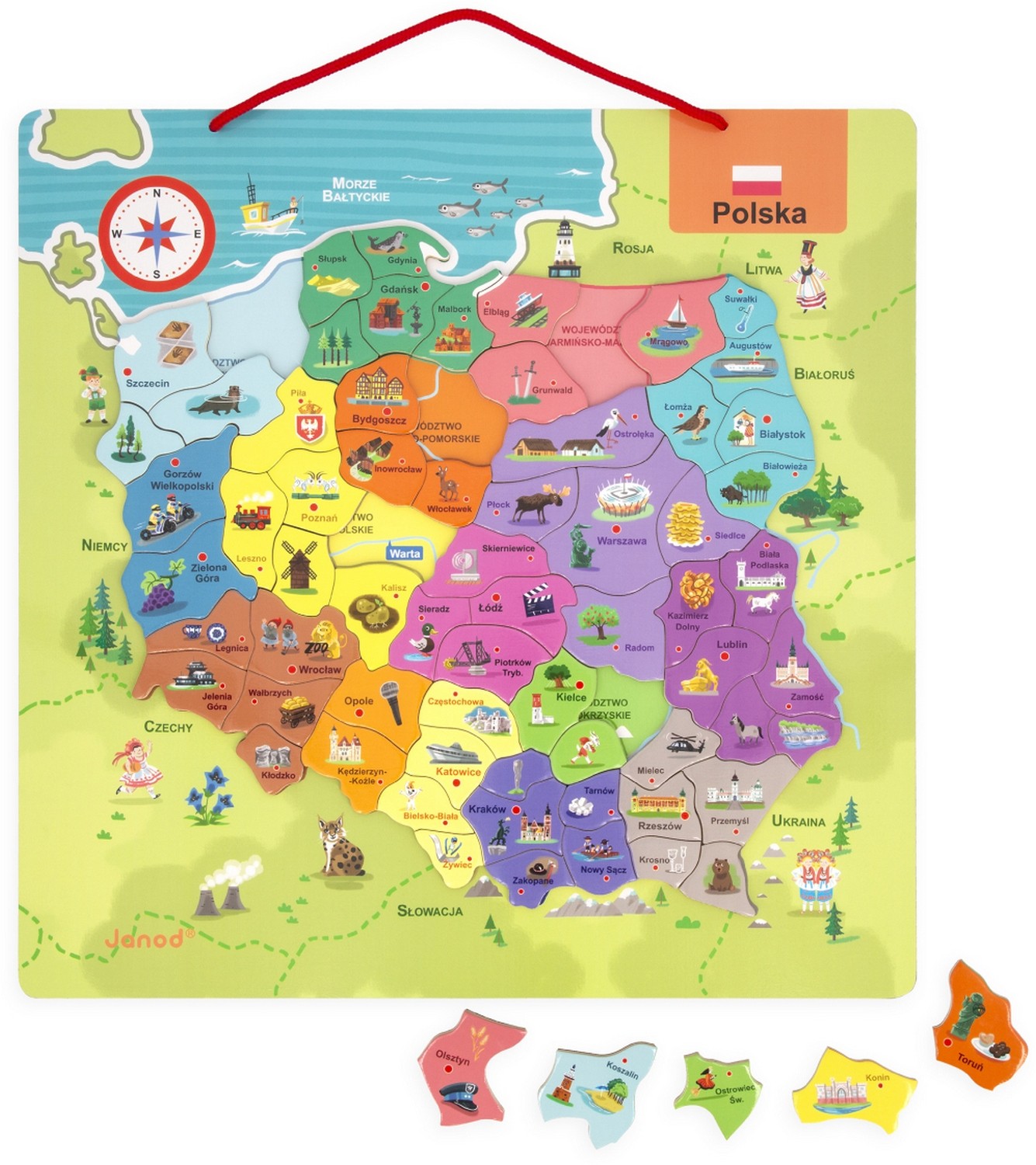 Janod Mapa Polski 69 magnesów