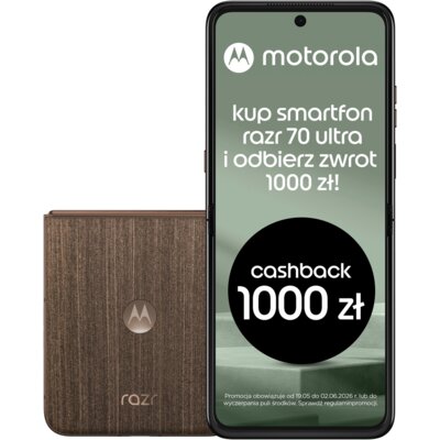 Motorola Razr 70 Ultra 5G 16/512GB Brązowy Drewniany