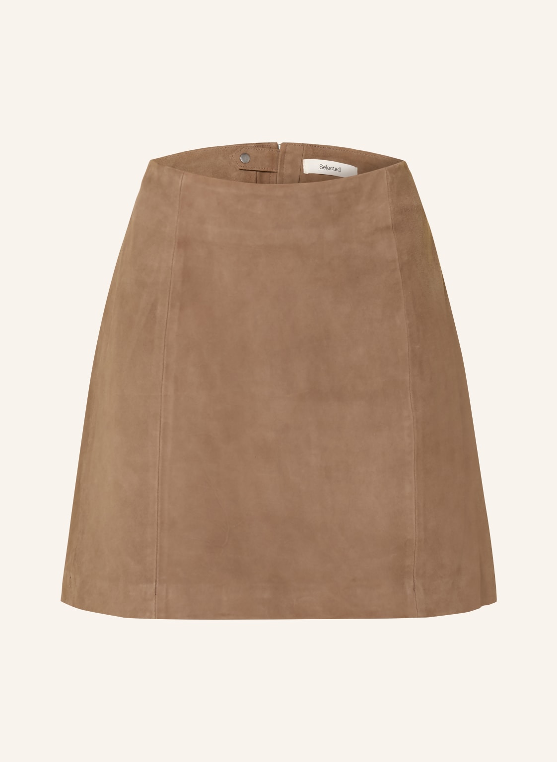 Selected Femme Skórzana Spódnica beige