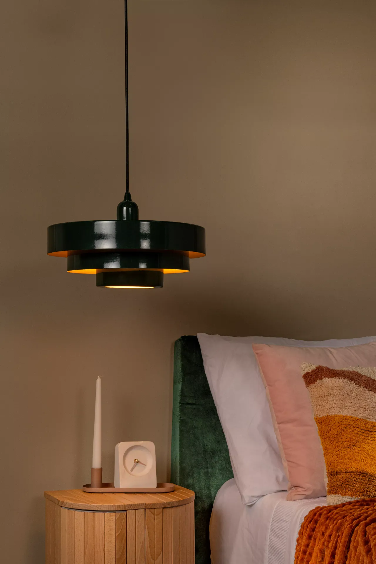 RUNA lampa wisząca retro 35cm zielona 1xE27 LUCIDE 21443/35/33