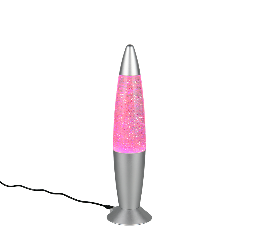 FAME lampa stołowa srebrna dekoracyjna podświetlenie z brokatem LED RGB 0,4W R53651187