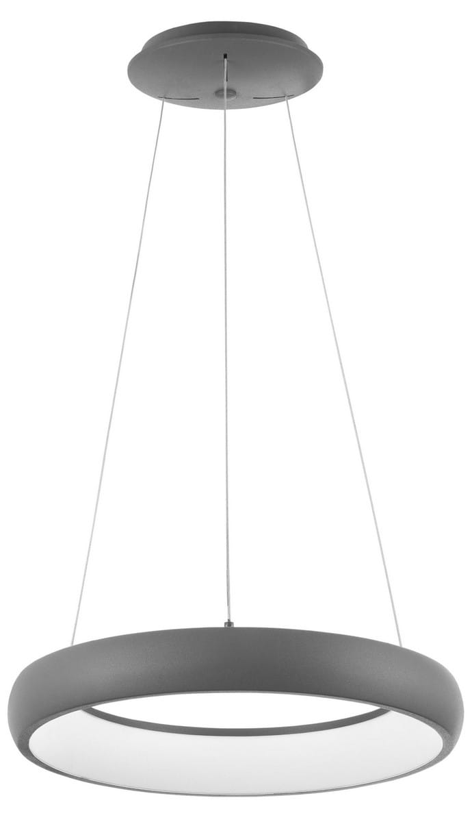 TOLU LE41493 Nowoczesna lampa wisząca pierścień aluminiowa szara 120 cm