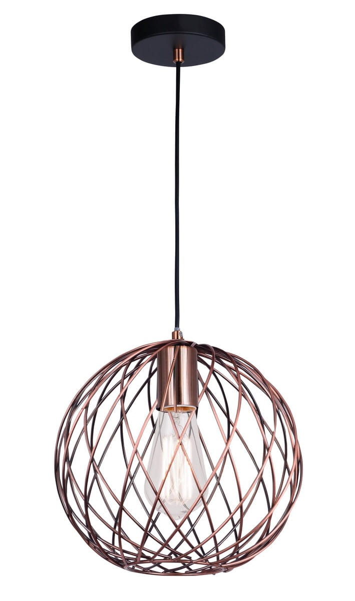 TARAZA LE42182 Nowoczesna lampa wisząca o kulistym kształcie z metalową, miedzianą oprawą. Elegancka lampa.