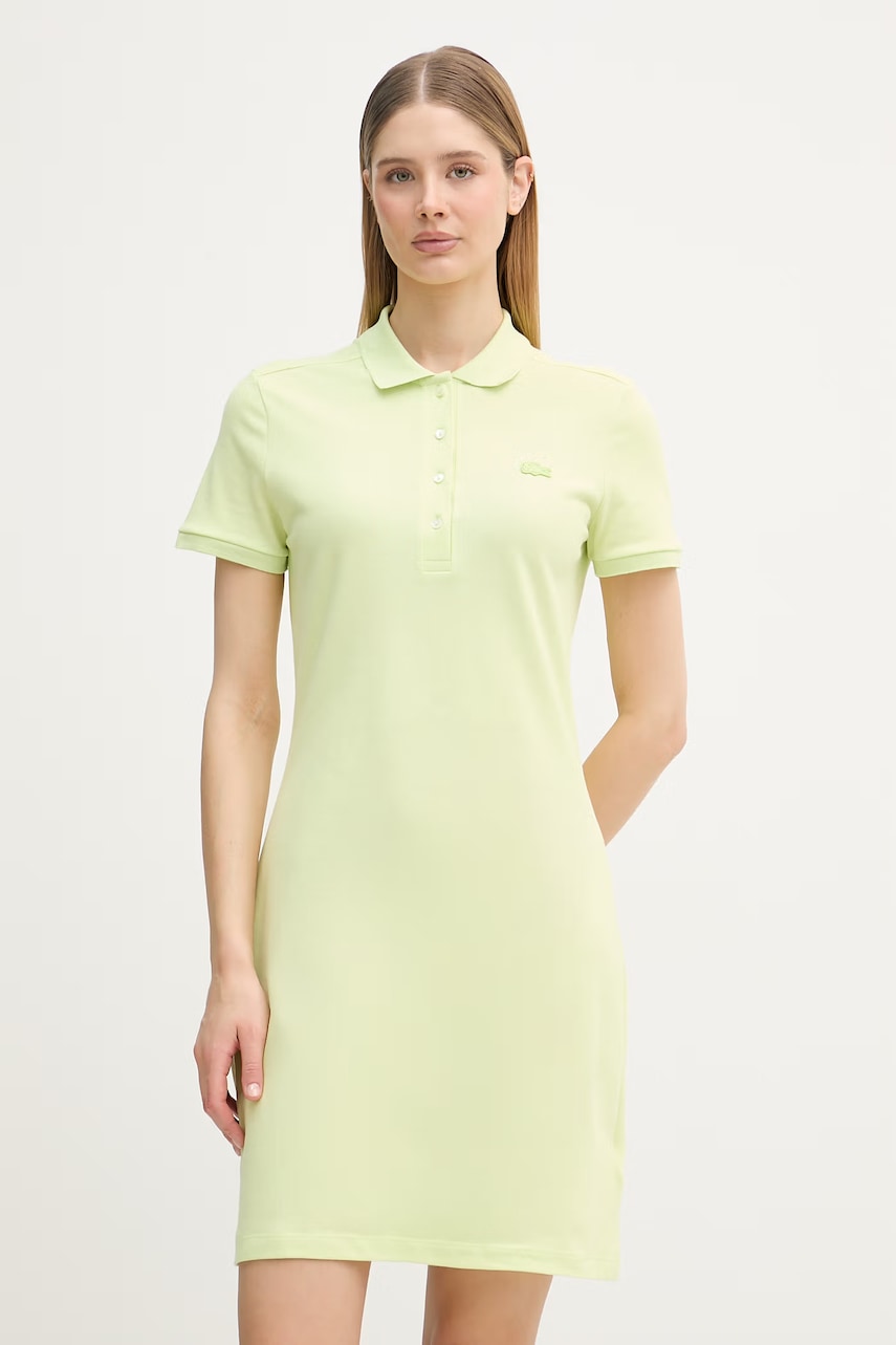 Lacoste sukienka gładka z bawełną