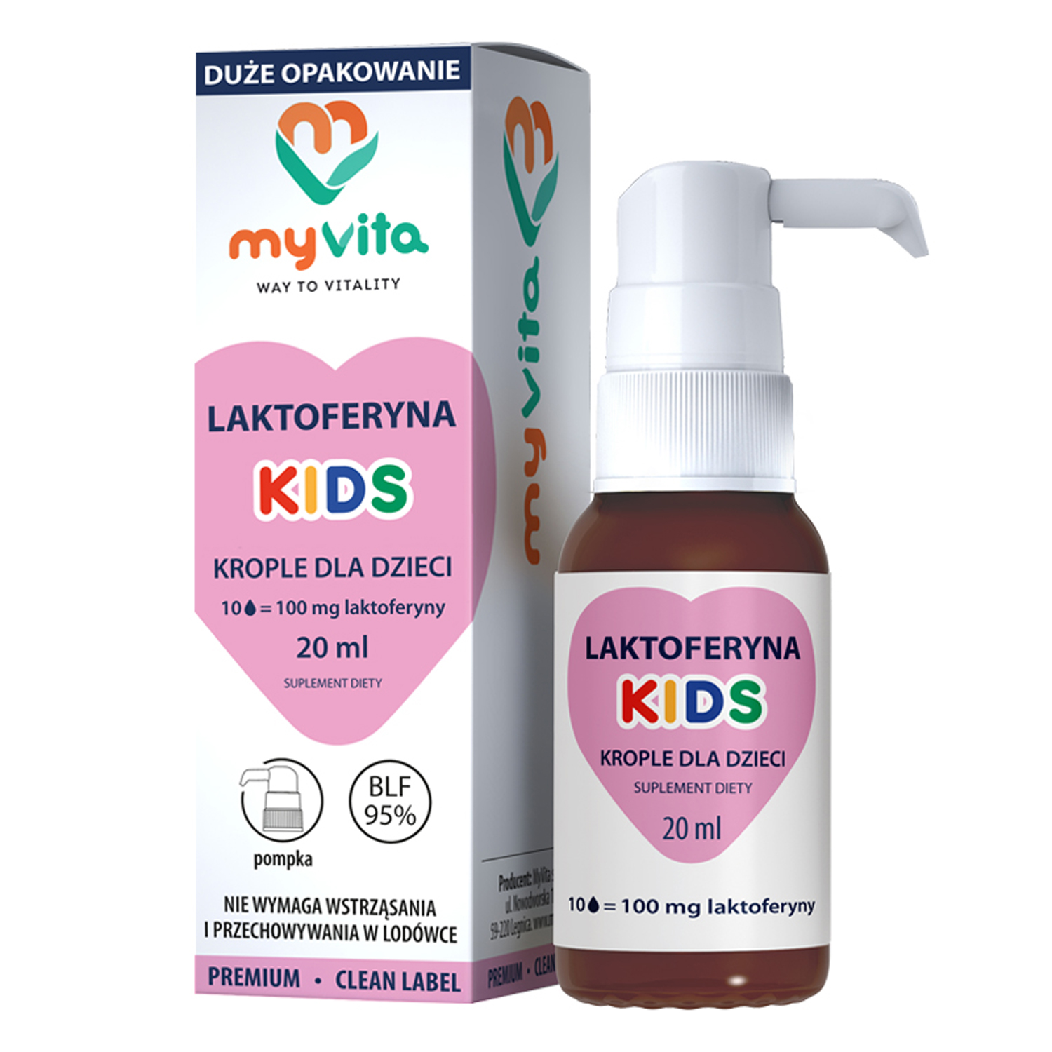 MyVita Laktoferyna Kids, krople, od 6 miesiąca, 20 ml