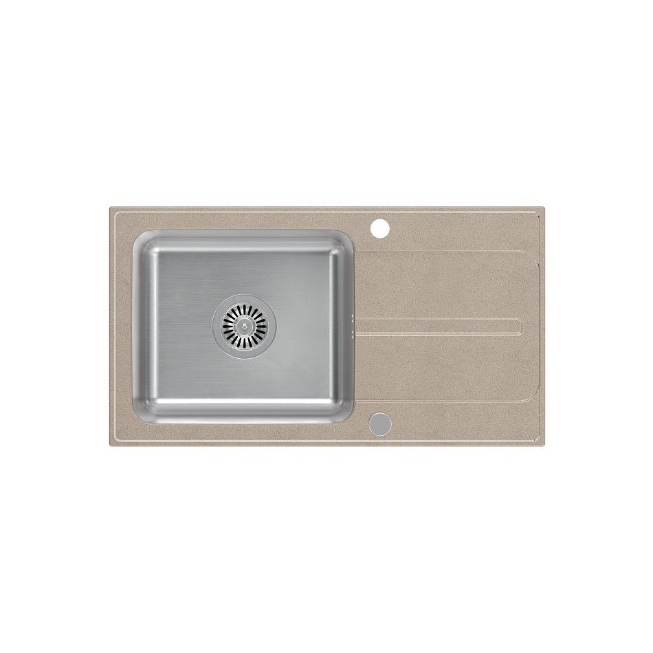 Quadron FUS_R7843BE Ralph 111 Fusion river sand - beżowy - granitowy - wpuszczany - ociekacz