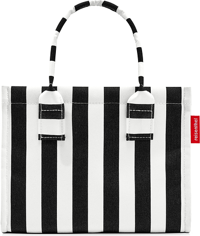 Torba Daily Shopper w paski XS czarno-biała z recyklingu