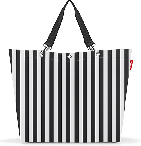 Torba Shopper w paski XL czarno-biała z recyklingu