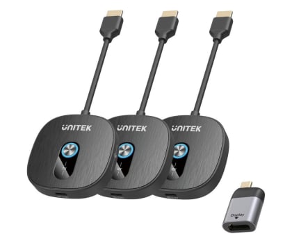 Unitek Bezprzewodowy transmiter HDMI 1080p, nadajnik + 2 odbiorniki V1711ABK01