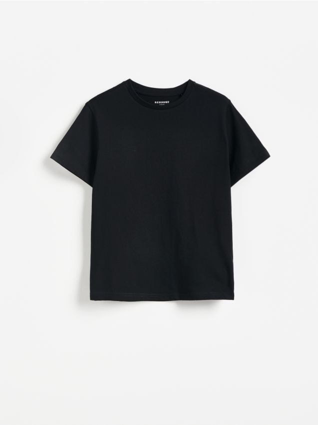 Reserved - Bawełniany t-shirt - czarny