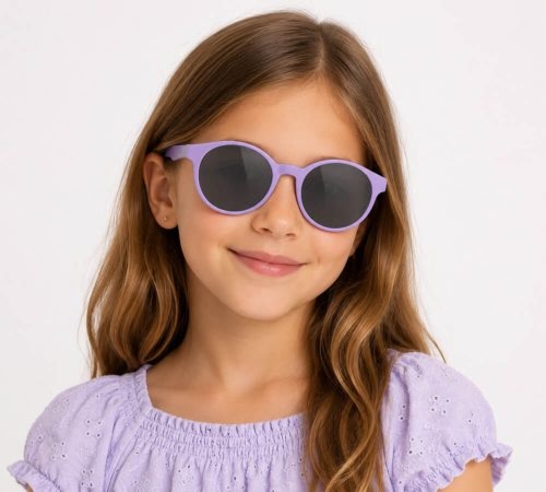 Elastyczne okulary przeciwsłoneczne dla dzieci Sunoptic SK11F fioletowe UV400 kat. 3 8-12 lat
