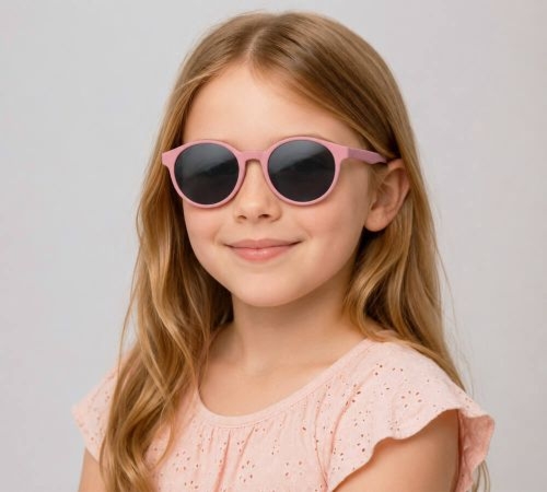 Elastyczne okulary przeciwsłoneczne dla dzieci Sunoptic SK11B różowe UV400 kat. 3 8-12 lat