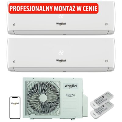 WHIRLPOOL Klimatyzator Multi Split Pompa ciepła powietrze - powietrze MSODU18 MSIDU09 (2 pomieszczenia)