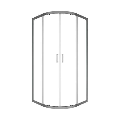 Besco Stal szczotkowana kabina prysznicowa półokrągła szkło przeźroczyste 80x80 cm Modern MPGM-80-190C