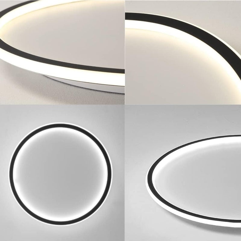 Okrągła lampa sufitowa LED 24W – Czarna – Neutralne światło – Średnica 20 cm – Nadaje się do oświetlenia wnętrz, takich jak salony, sypialnie itp.