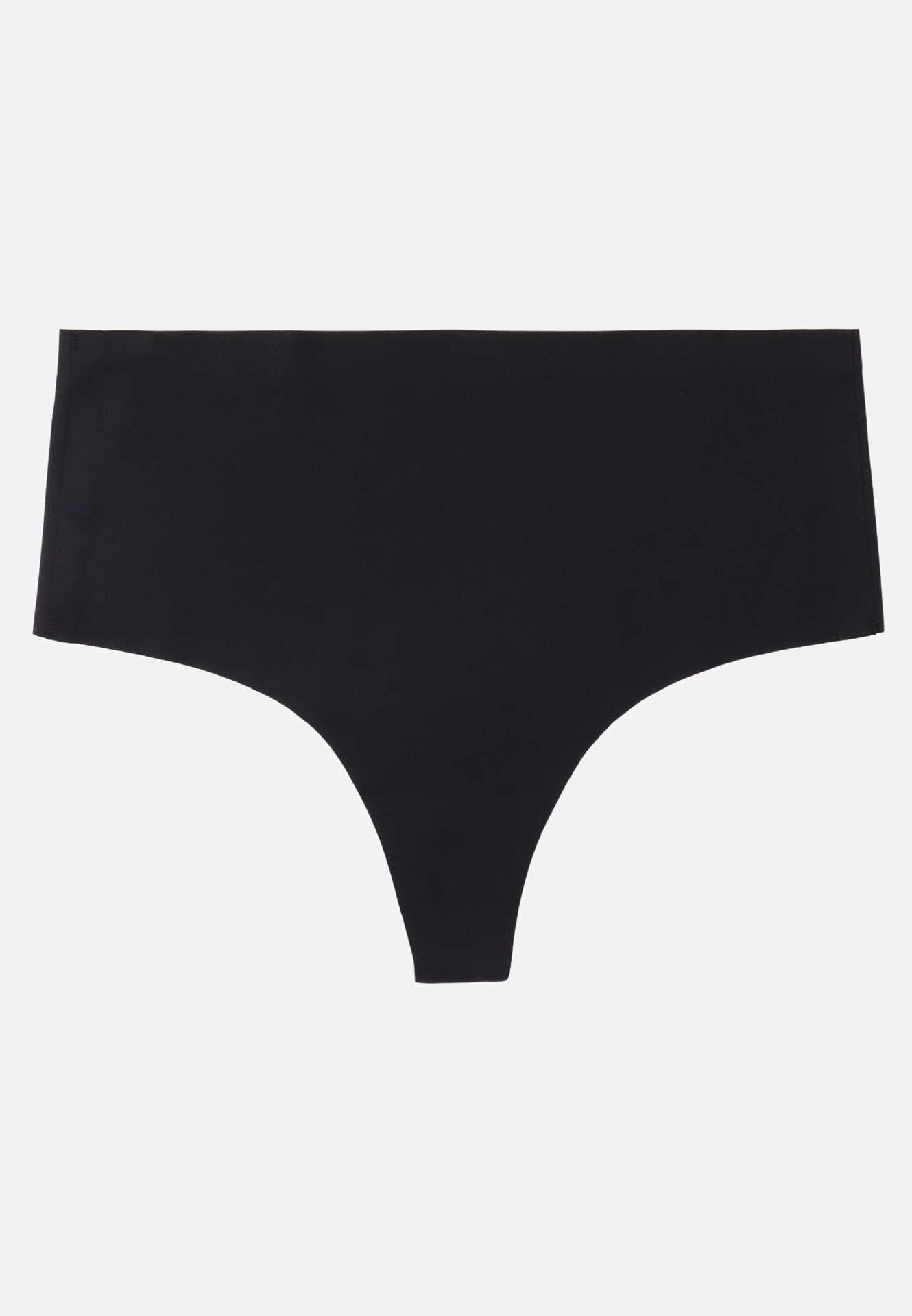 Czarne Majtki Stringi High Waist o Bezszwowym Wykończeniu Oreasa