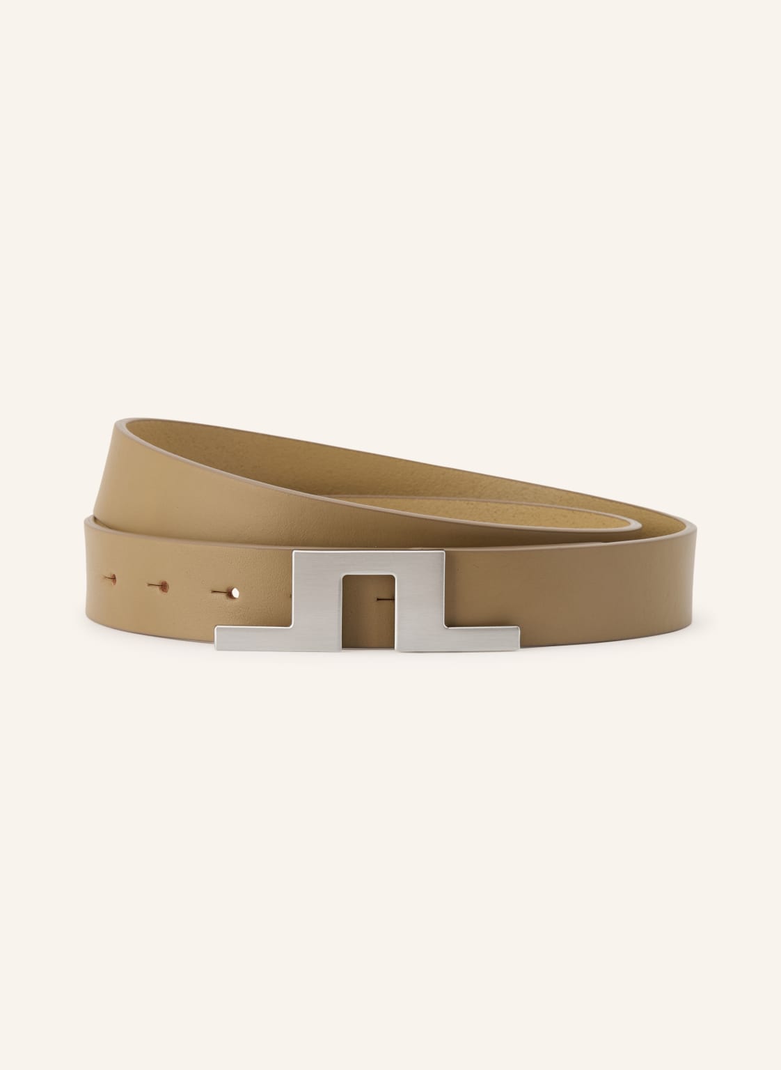 J.Lindeberg Skórzany Pasek beige