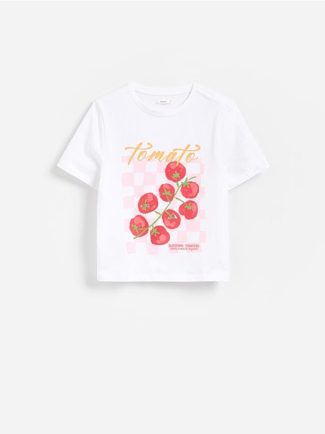 Reserved - T-shirt z nadrukiem - biały