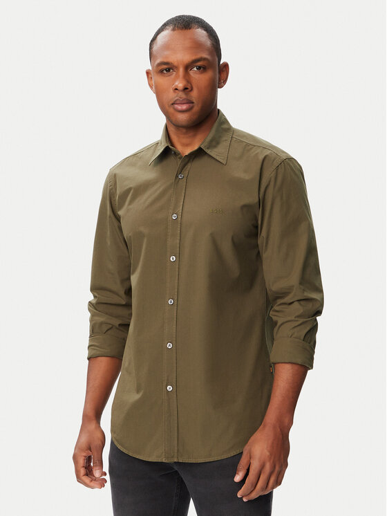 BOSS Koszula Relegant_6_M 50518304 Zielony ciemny Regular Fit