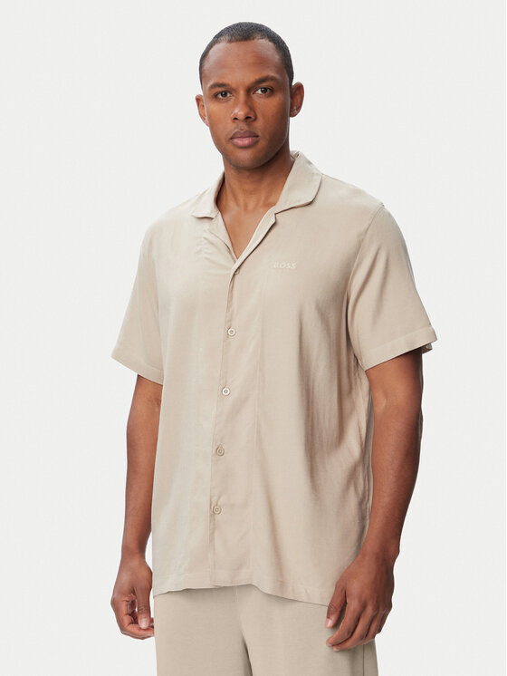 BOSS Koszulka piżamowa Fresh Shirt 50561522 Beżowy jasny Regular Fit