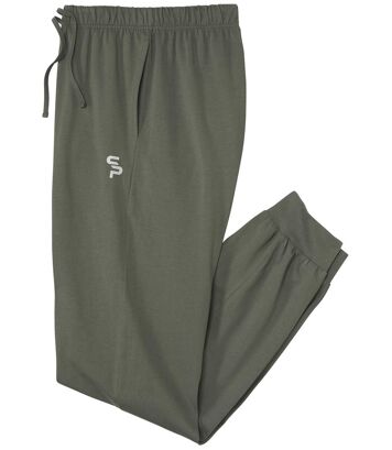 Luźne, bawełniane spodnie Mężczyzna Atlas For Men - Kolor : Zielony - Rozmiar : 4XL