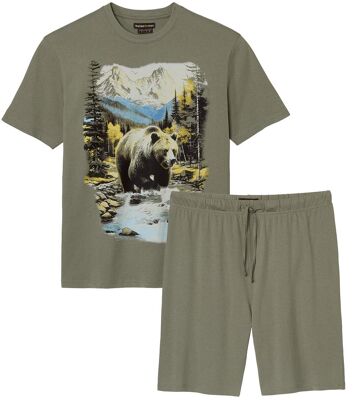 Bawełniana piżama Nature Mężczyzna Atlas For Men - Kolor : Zielony - Rozmiar : 4XL