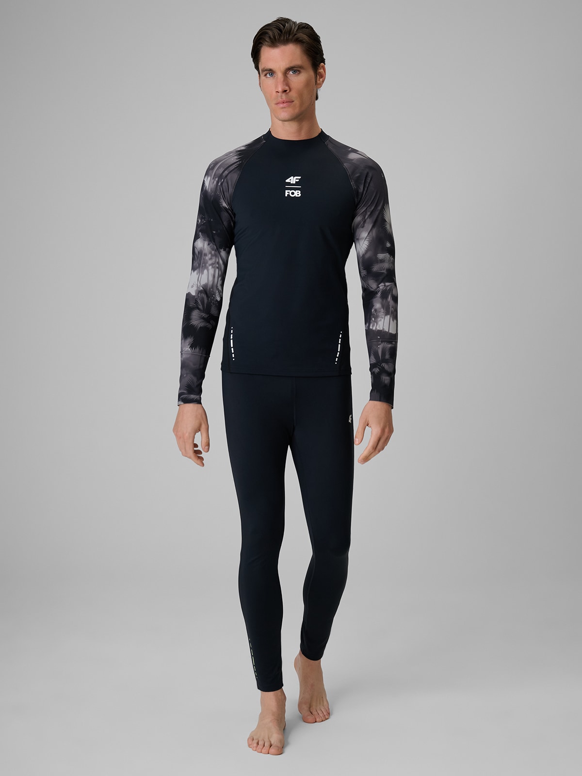 4F Legginsy do pływania i sportów wodnych z filtrem UPF50+ męskie - czarne XL