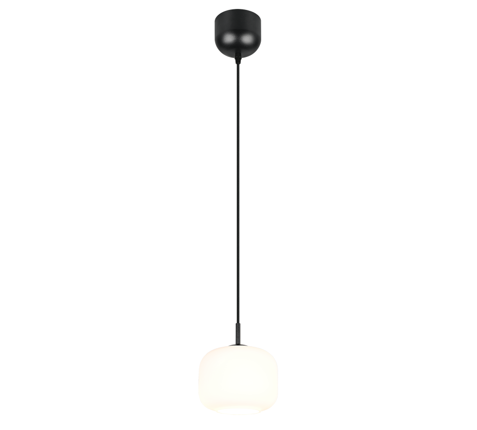 SIGNE lampa wisząca czarna klosz białe szkło fi 15cm 1xE14 R36861001