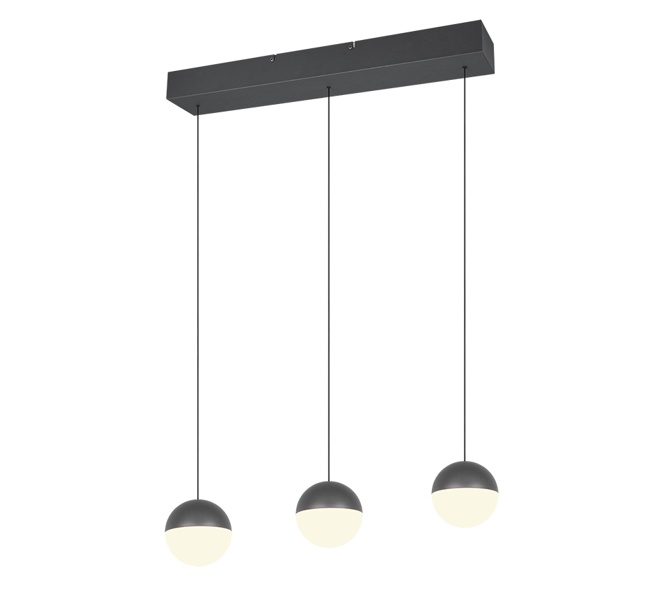 SENTA lampa wisząca czarna klosze białe z czarnym LED 3x5W 3000K R33553142