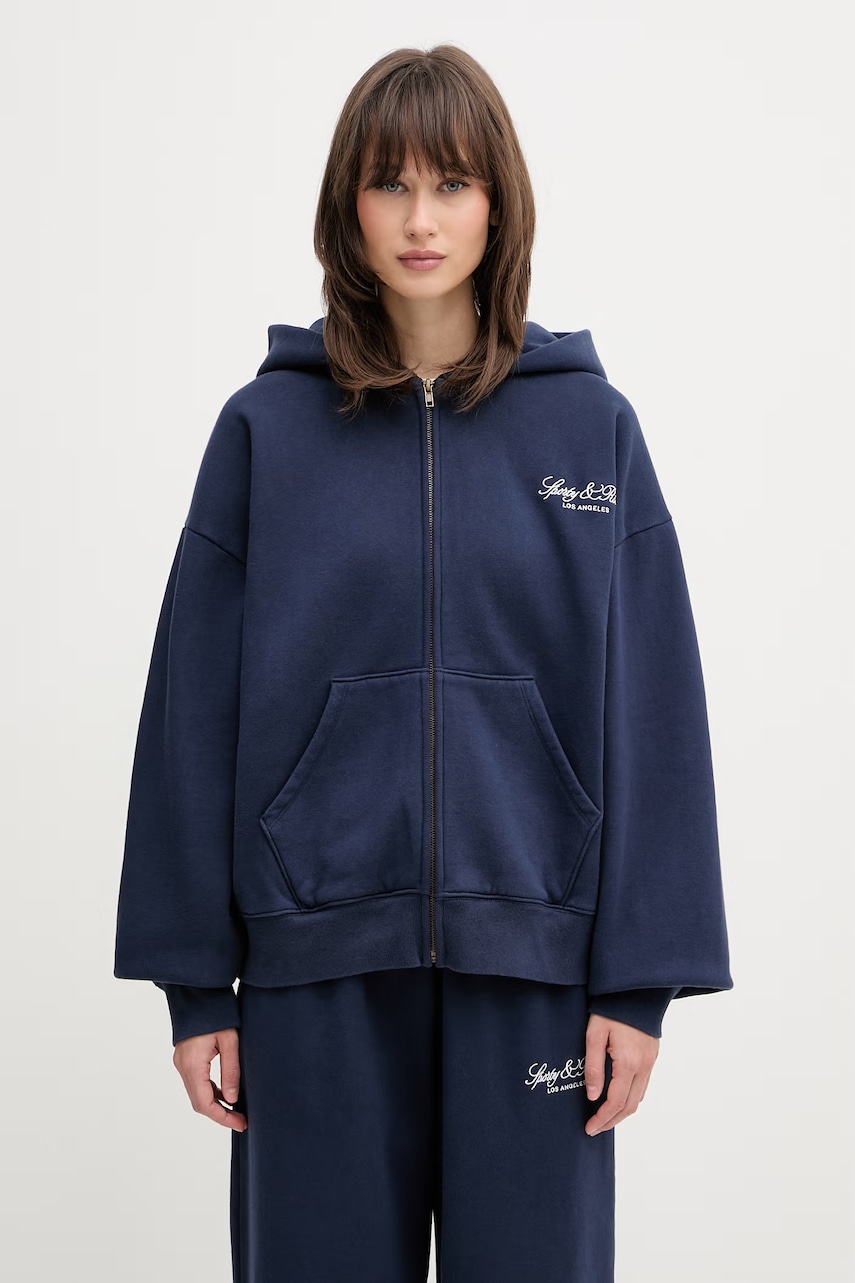 Sporty & Rich Vendome LA bluza rozpinana z kapturem bawełniana damska