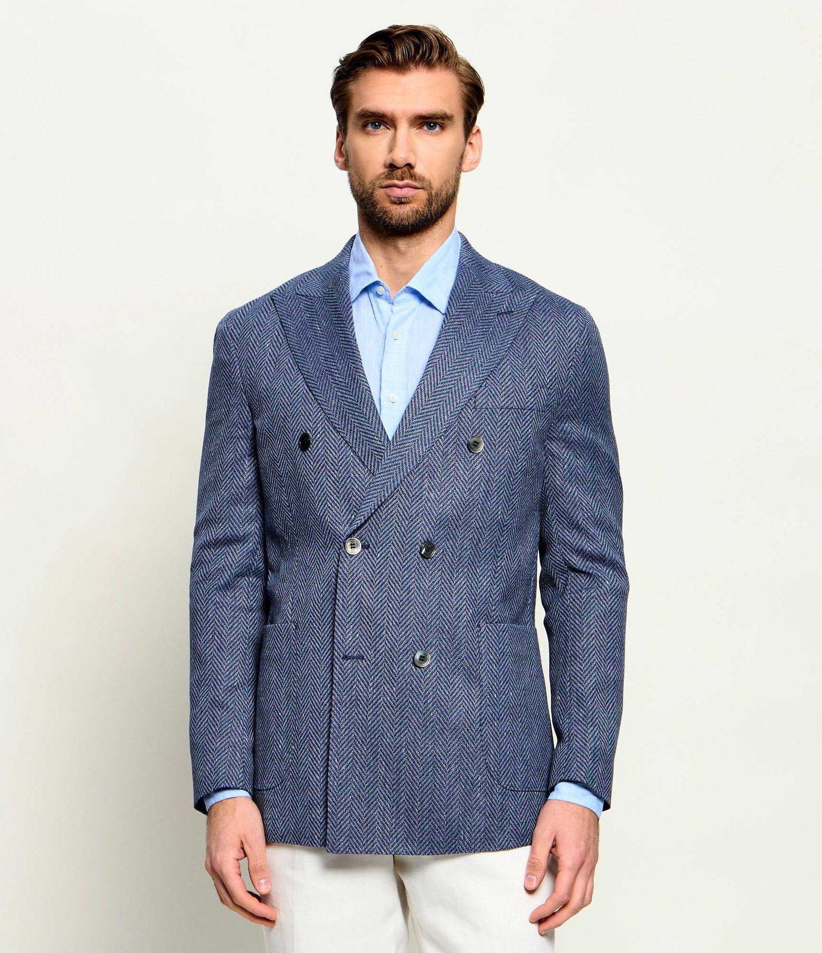 Oscar Jacobson Marynarka Farris Patch Regular Fit z dodatkiem wełny
