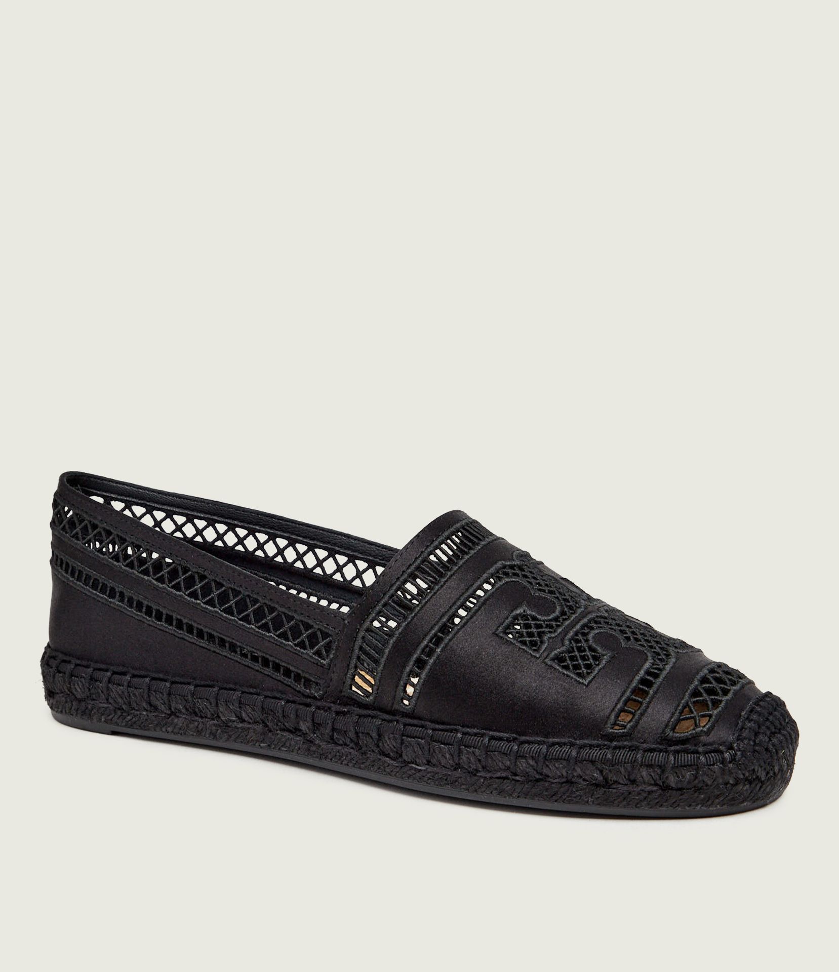 TORY BURCH Espadryle OPEN WEAVE z dodatkiem skóry