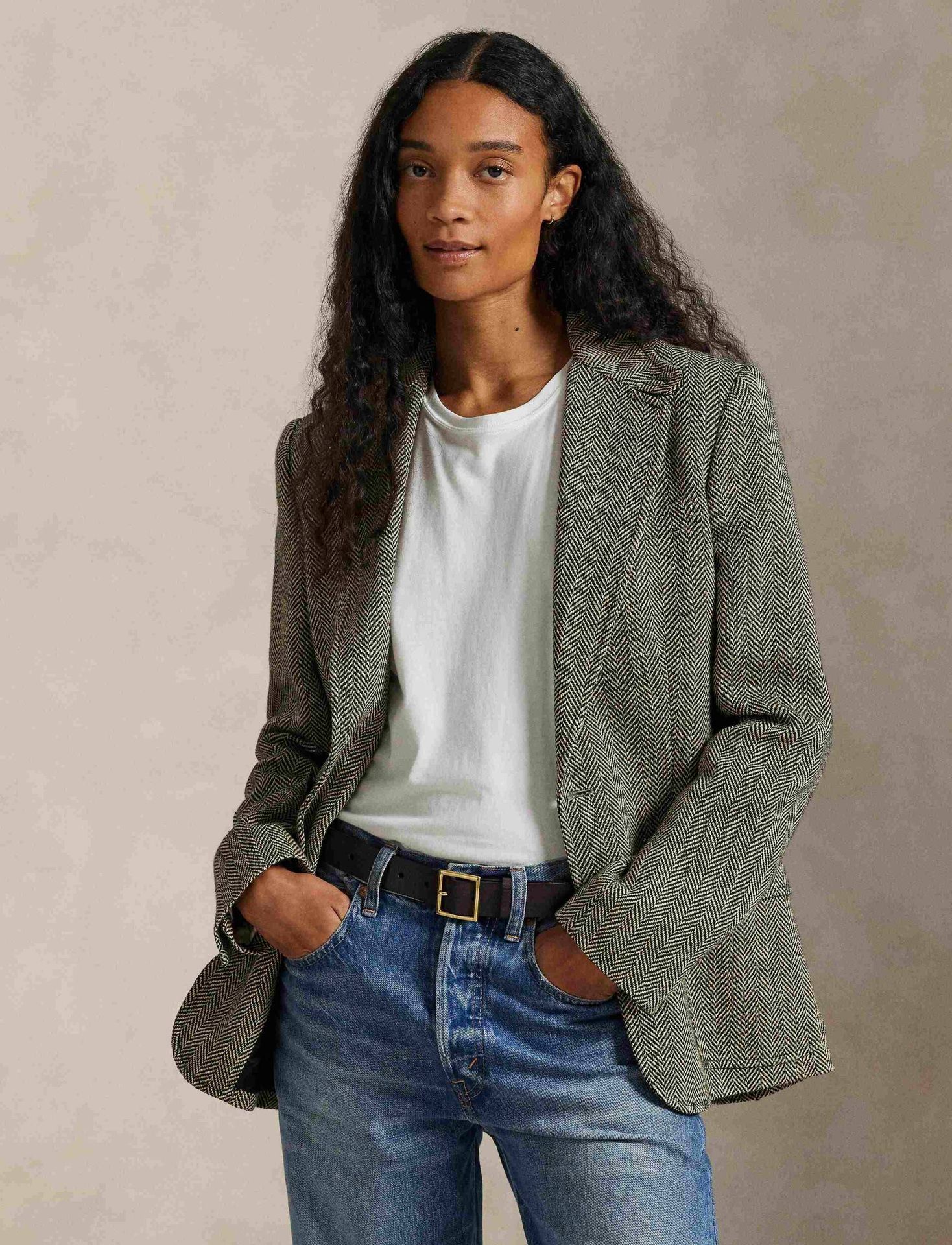POLO RALPH LAUREN Lniana marynarka HERTIAGE Straight fit z dodatkiem jedwabiu