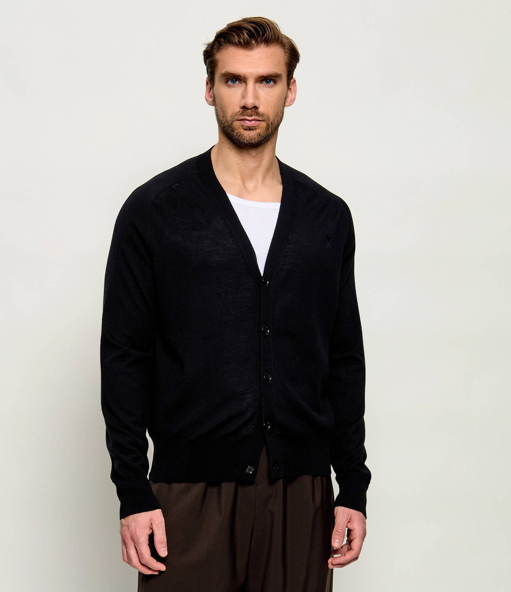AMI Paris Wełniany kardigan Regular Fit