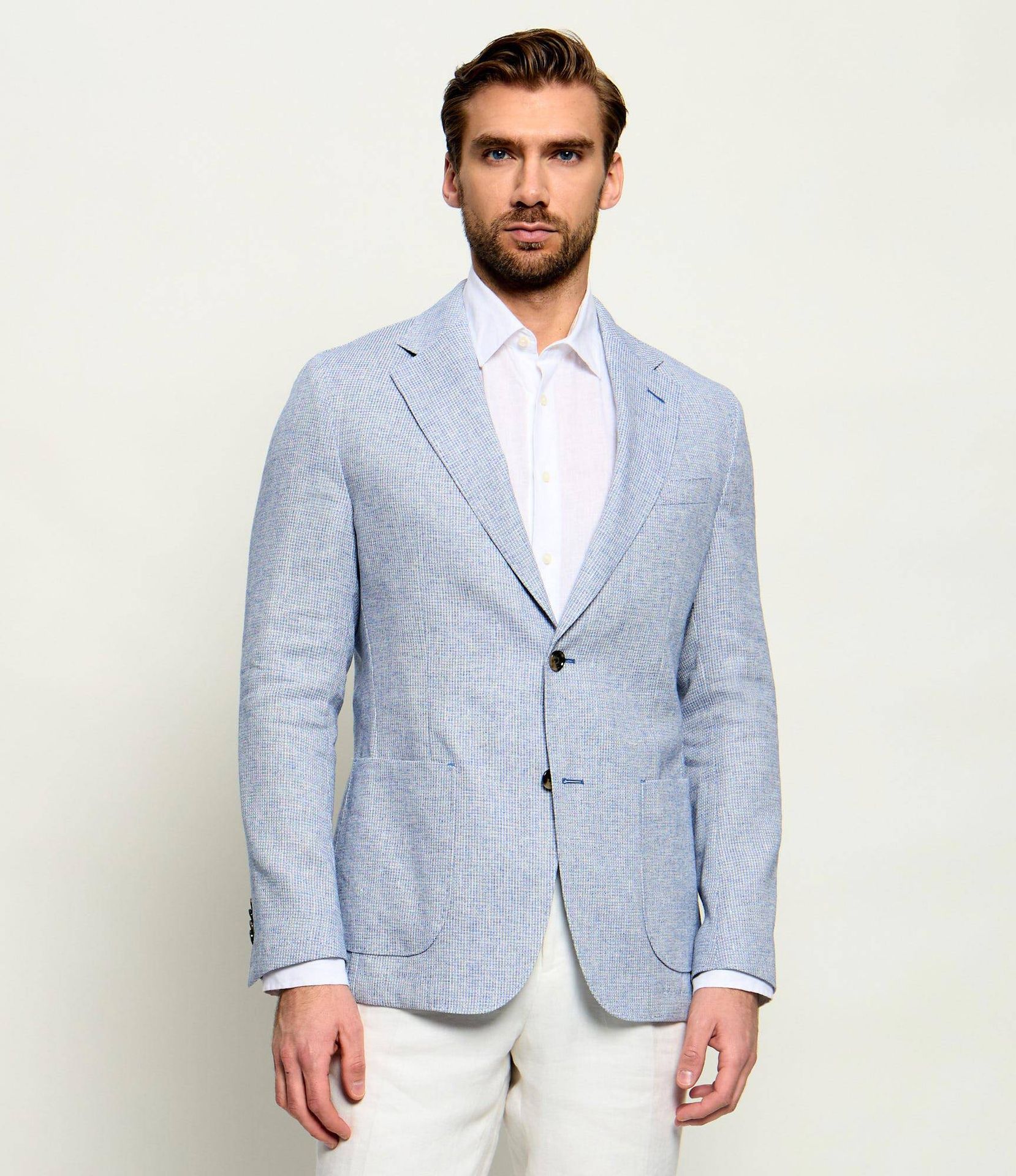 Windsor Marynarka Giro Slim Fit z dodatkiem lnu