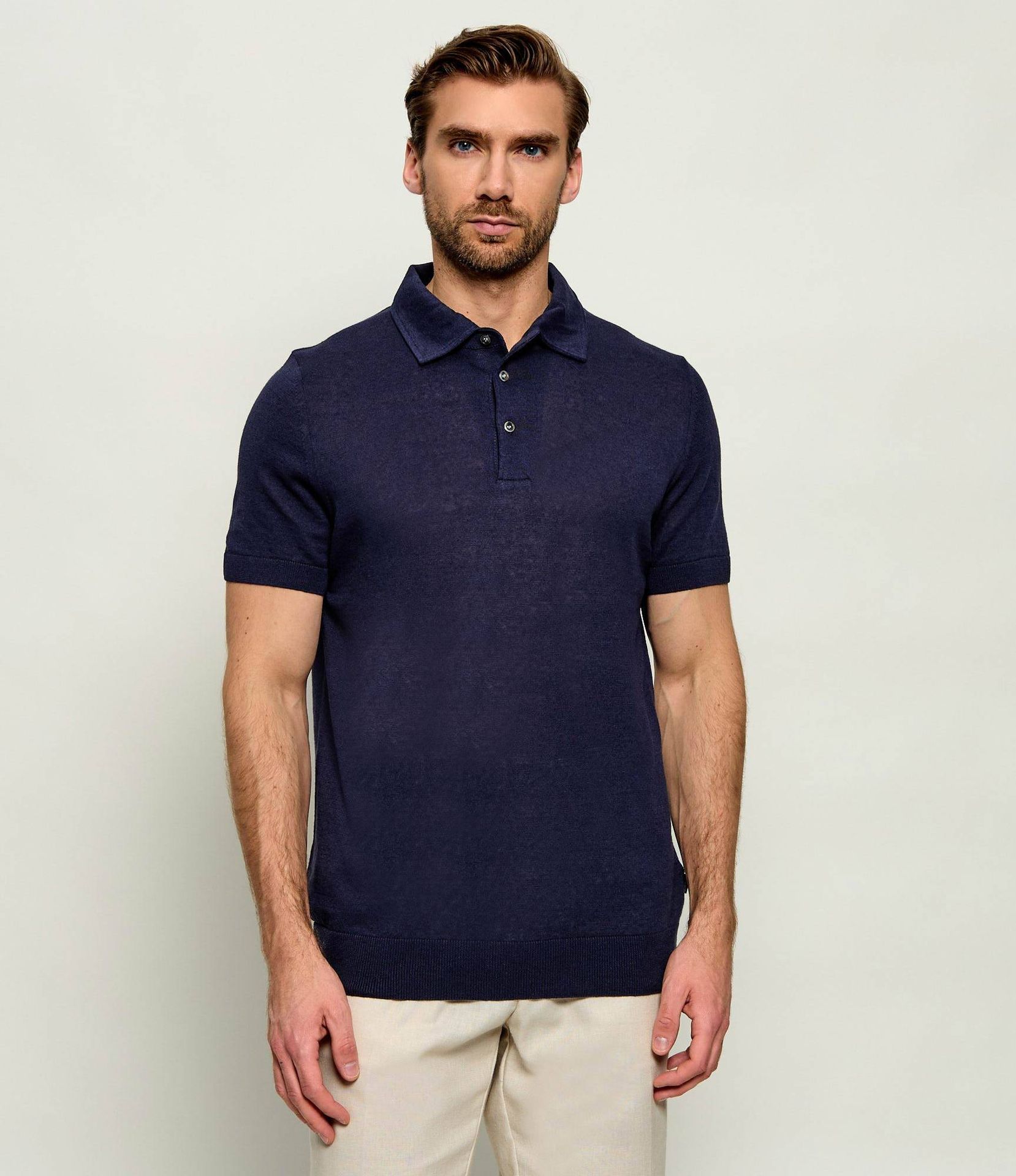 Windsor Lniane polo Lindo-PC Regular Fit