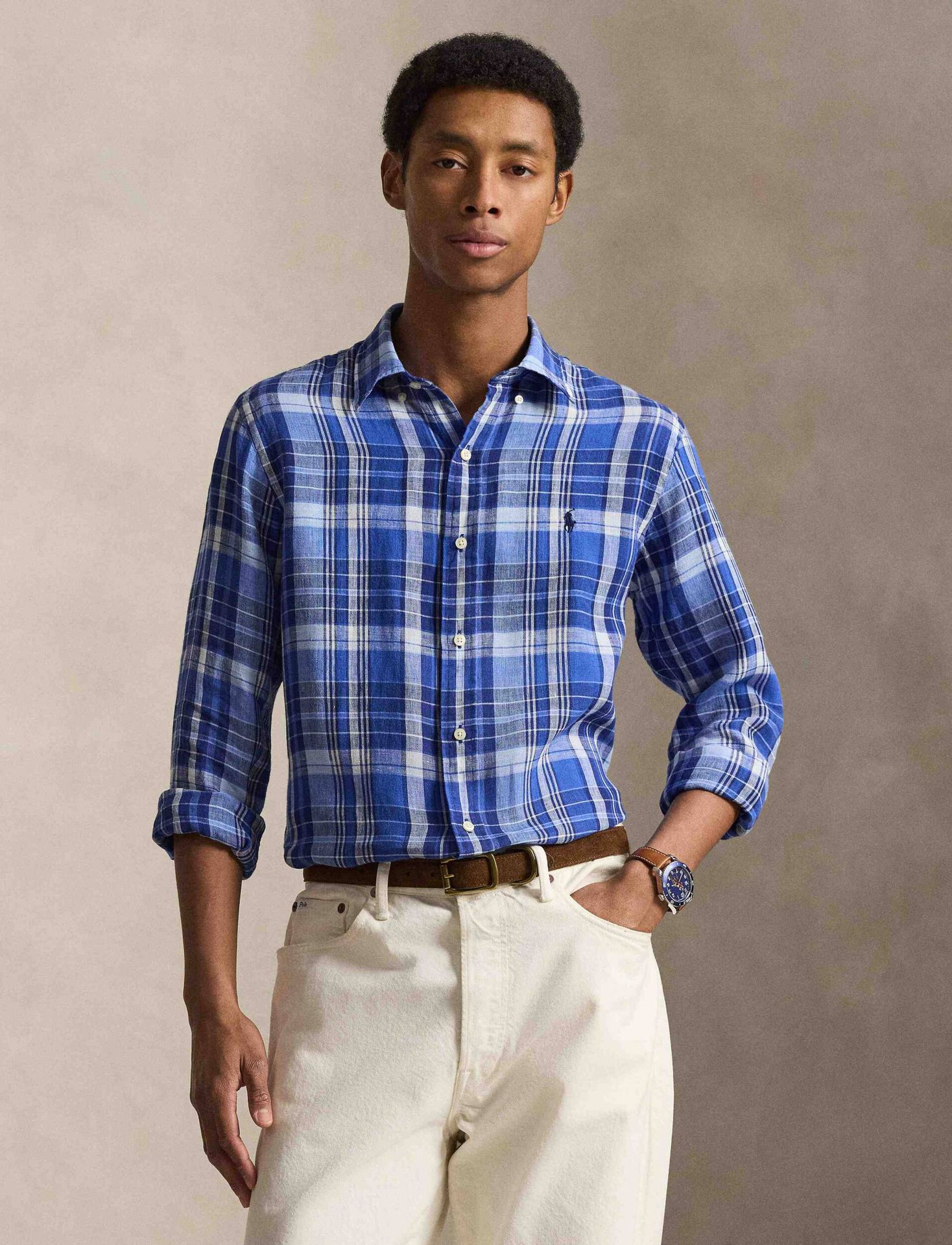 POLO RALPH LAUREN Lniana koszula Custom fit