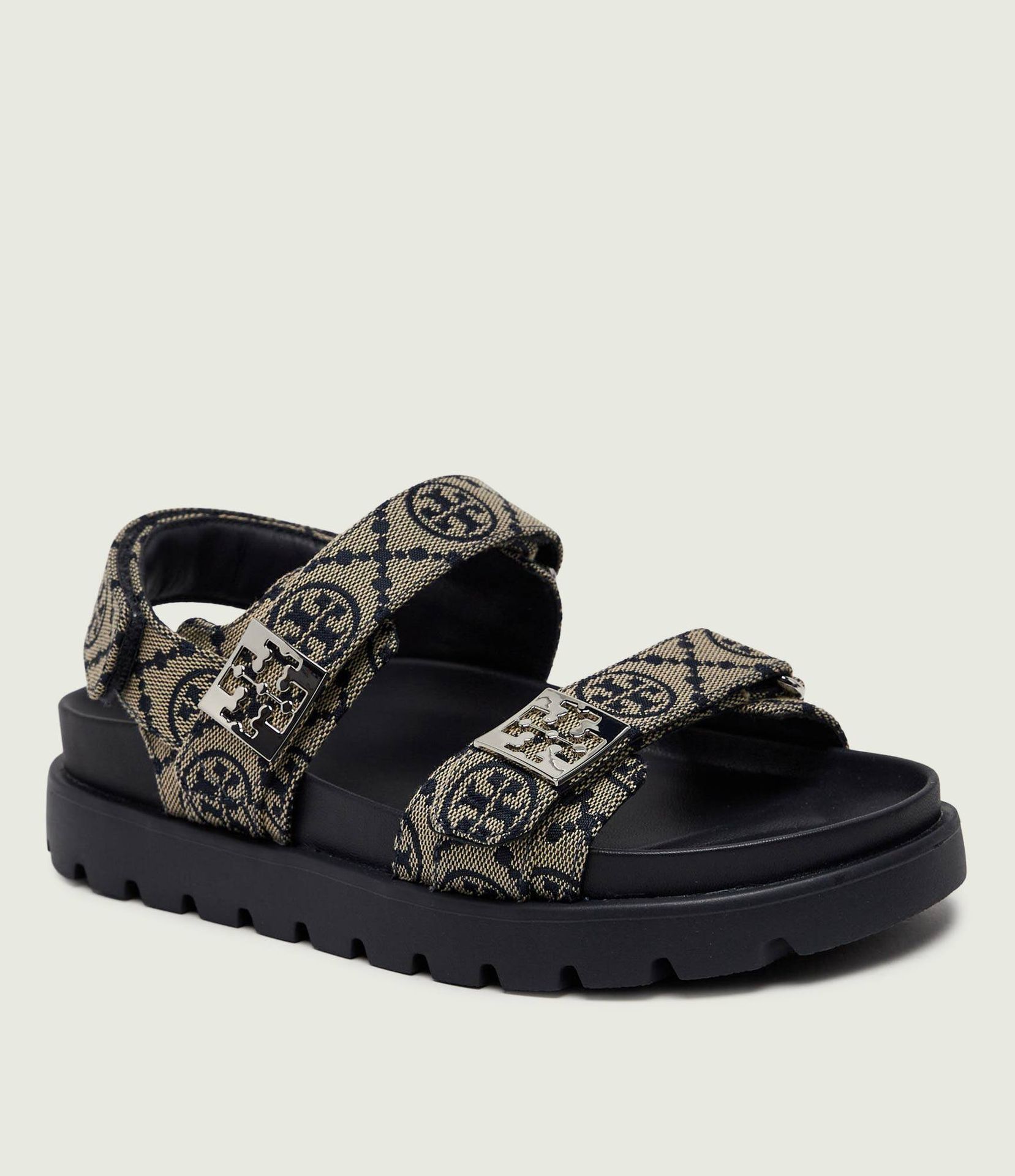 TORY BURCH Sandały T MONOGRAM z dodatkiem skóry