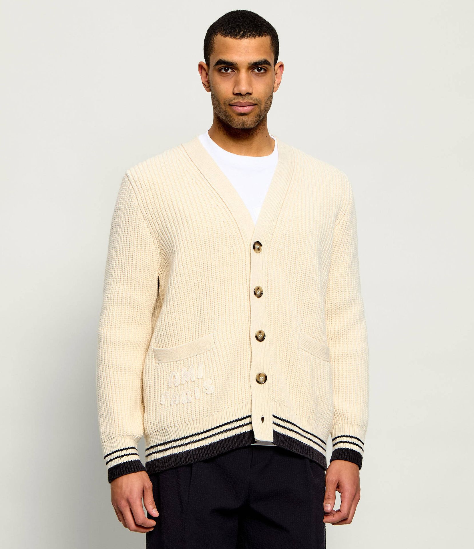 AMI Paris Wełniany kardigan Relaxed fit