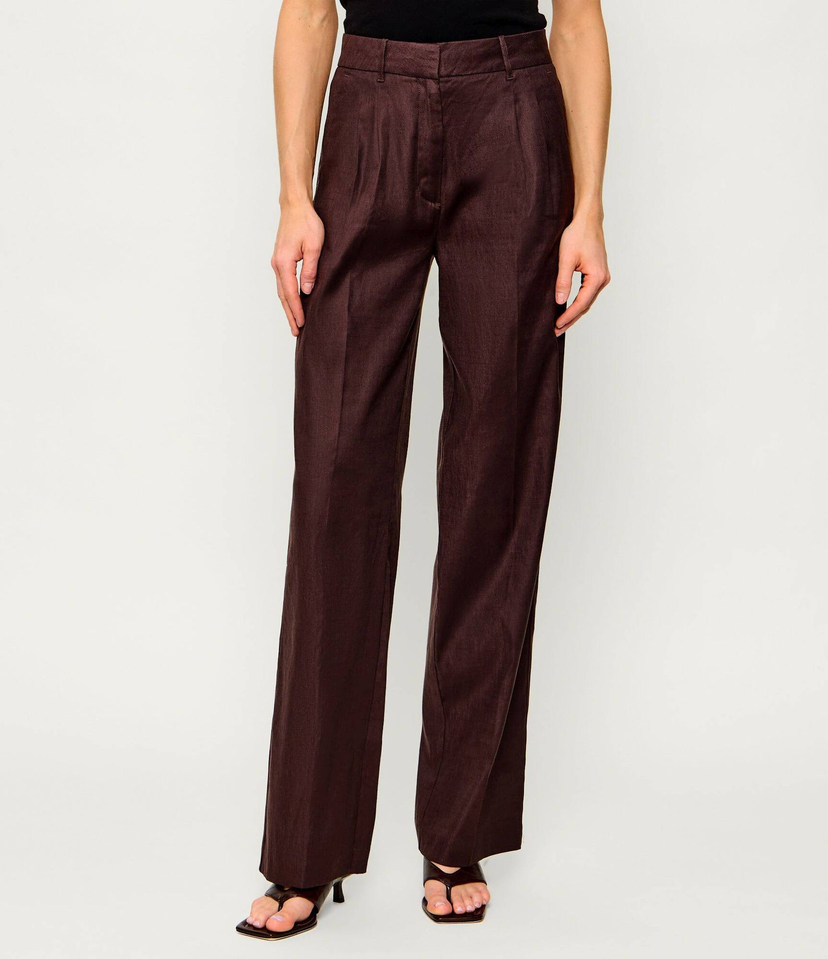 GUESS Lniane spodnie CARLA Relaxed fit