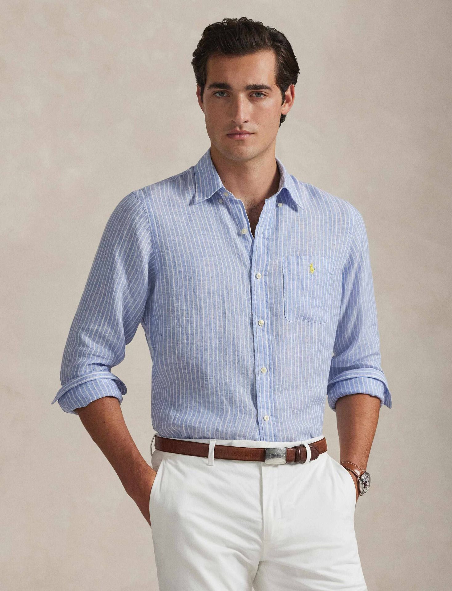 POLO RALPH LAUREN Lniana koszula Custom fit