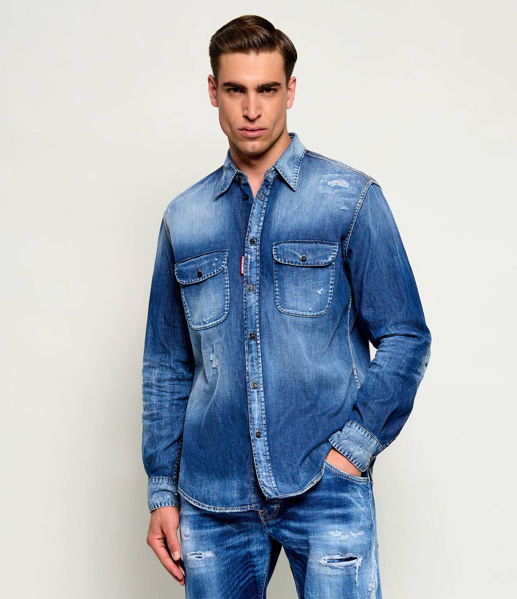 Dsquared2 Jeansowa koszula Canadian Vintage Regular Fit
