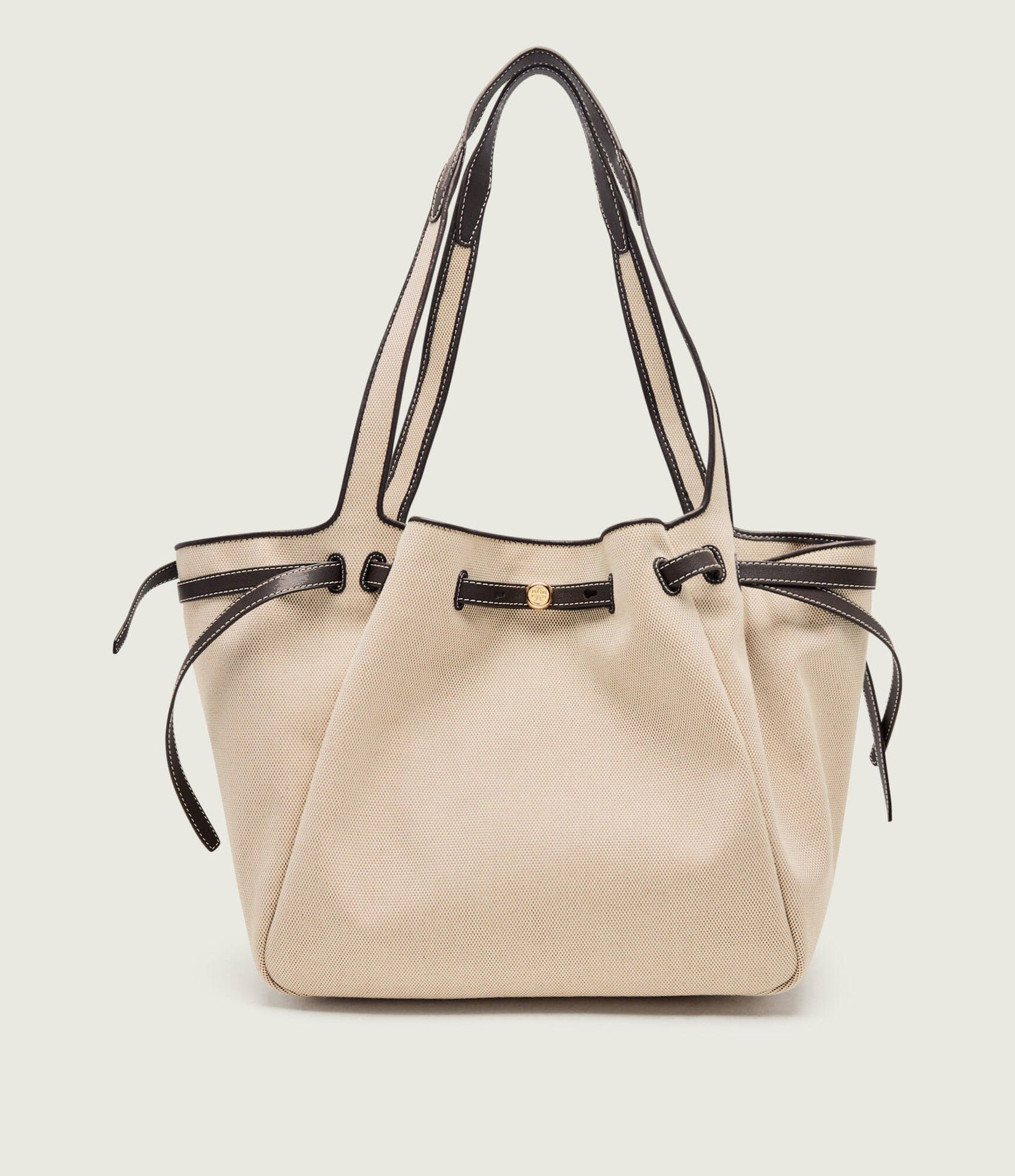 TORY BURCH Shopperka Romy z dodatkiem skóry