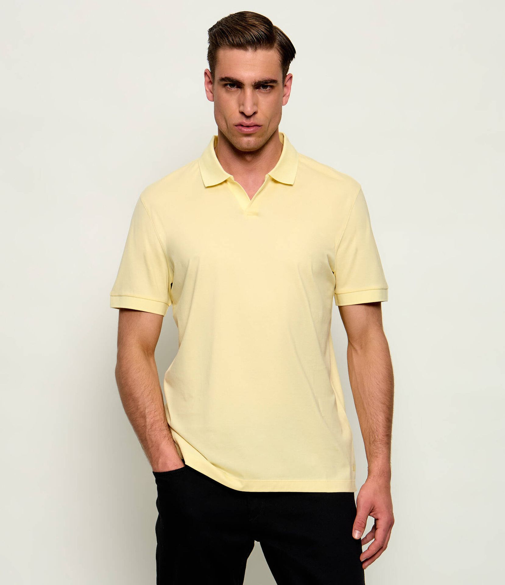 BOSS BLACK Polo Ponti 75_DB BOSS X David Beckham Regular Fit z dodatkiem jedwabiu