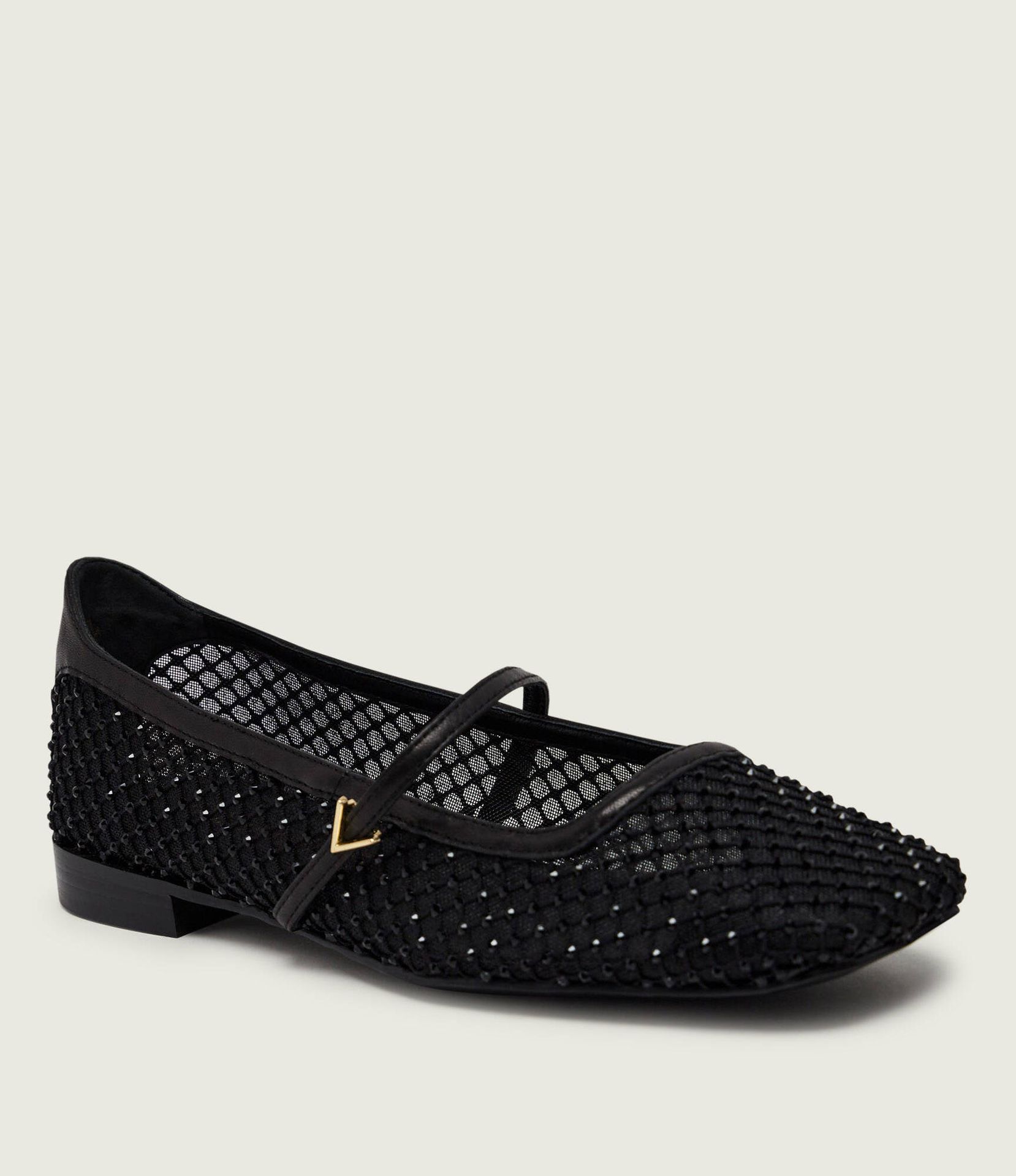 Valentino Baleriny CRYSTAL z dodatkiem skóry
