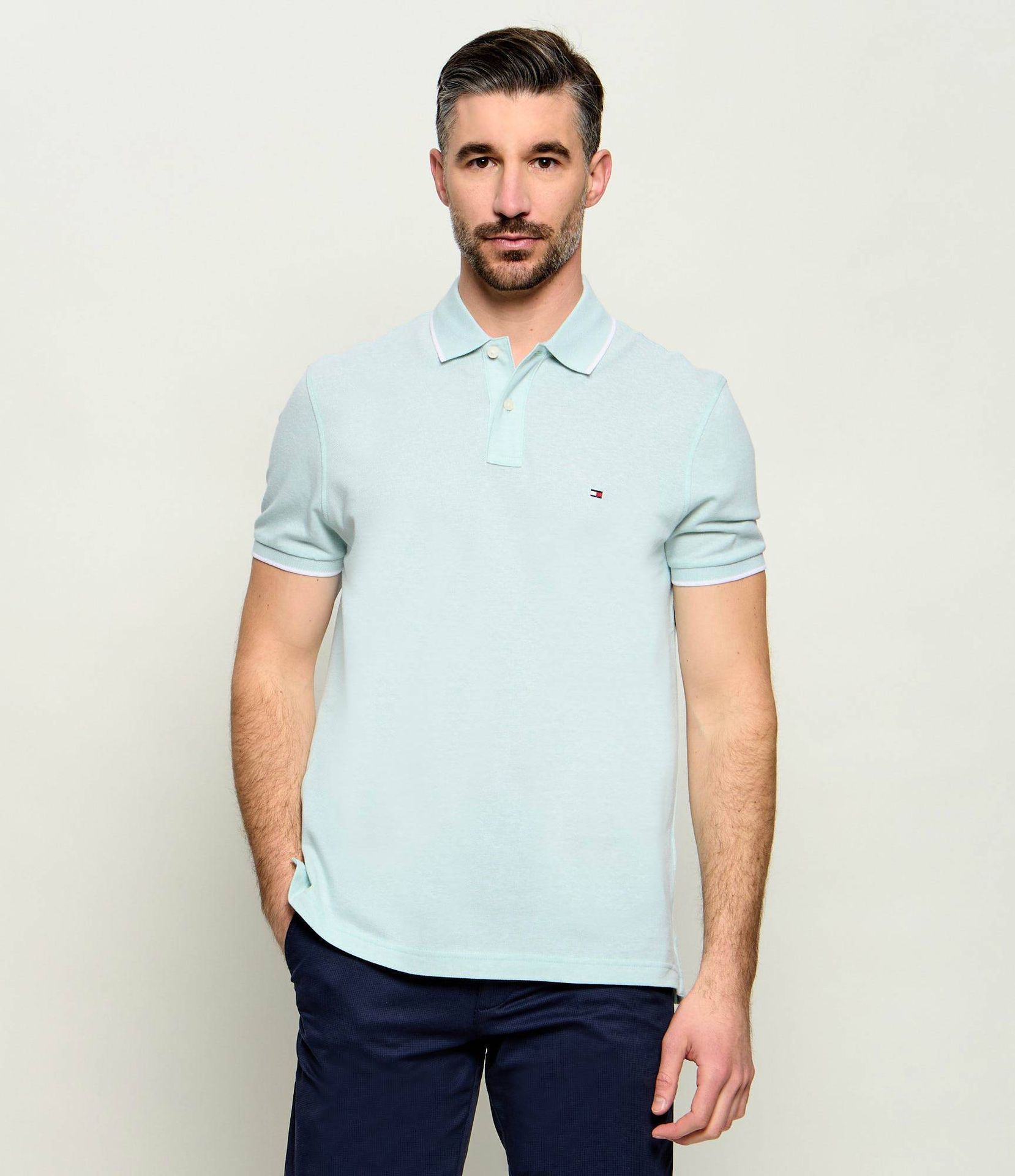 Tommy Hilfiger Polo Regular Fit z dodatkiem lnu