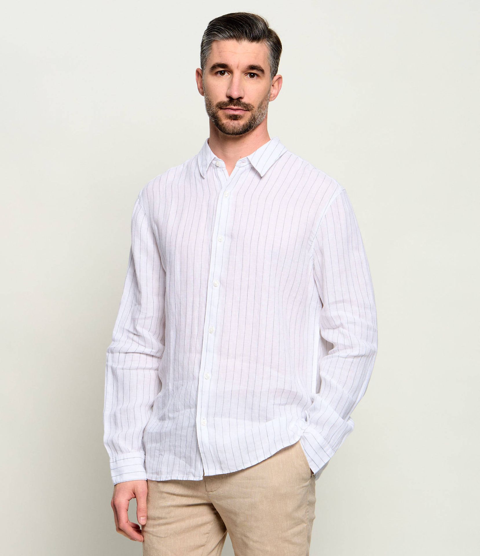 Calvin Klein Lniana koszula Classic fit