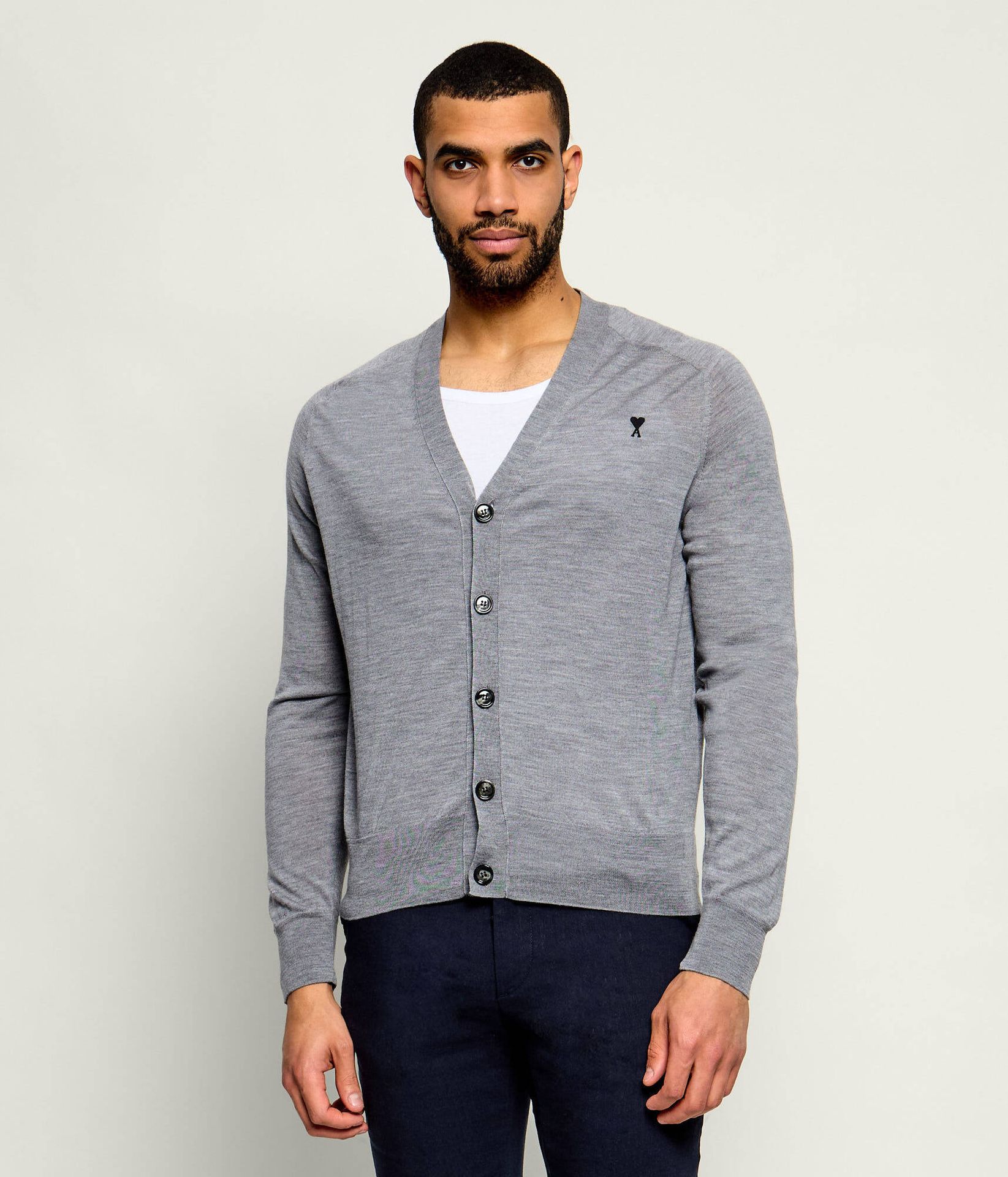 AMI Paris Wełniany kardigan Regular Fit