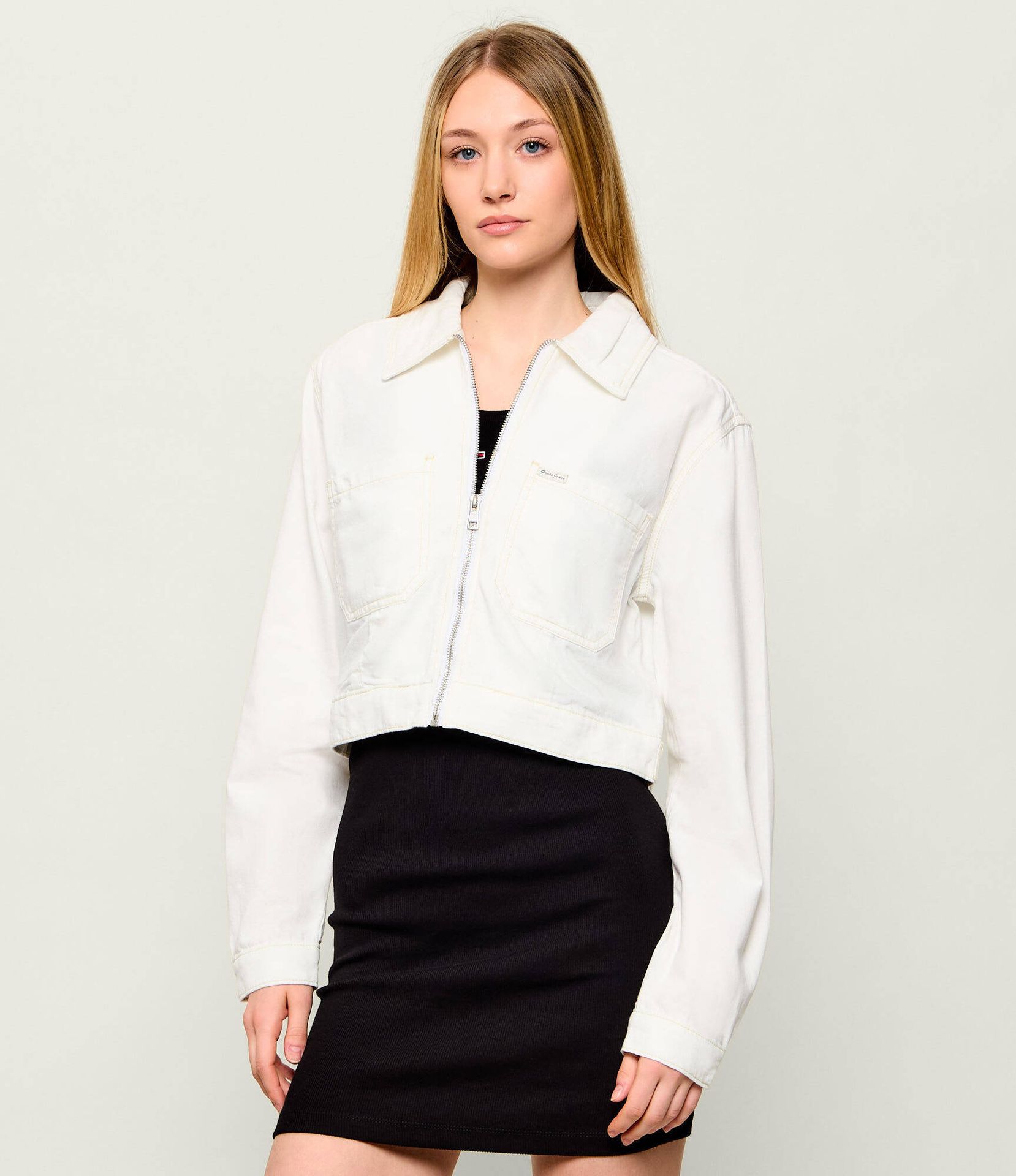Guess Jeans Kurtka jeansowa Cropped Fit