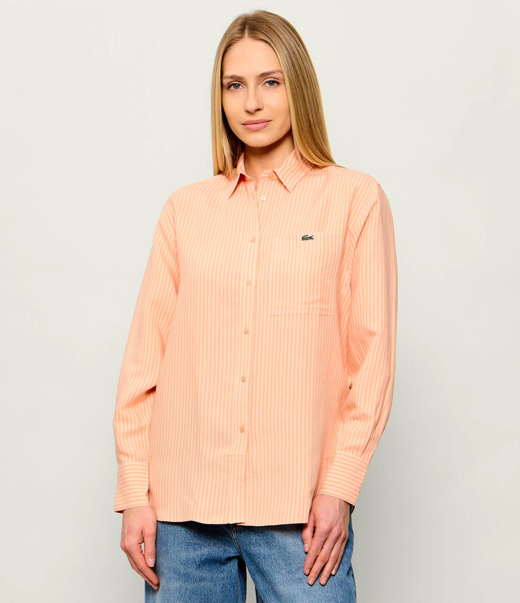 Lacoste Lniana koszula Oversize fit